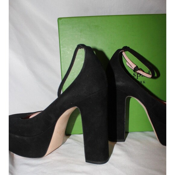 Kate Spade New York Gia Suede Platform Black Sandals 7 NIB $298 - Picture 6 of 7